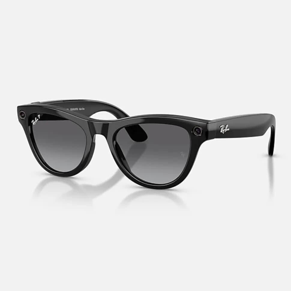 Умные очки Ray-Ban Meta Skyler Gen 2 RW4014 (глянцевая чёрная оправа, линзы поляризованные графитовый градиент) — фото 1