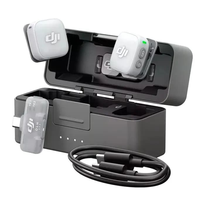 Комплект беспроводных микрофонов DJI Mic Mini 2 (2 TX + 1 Mobile RX + Зарядный футляр) — фото 1