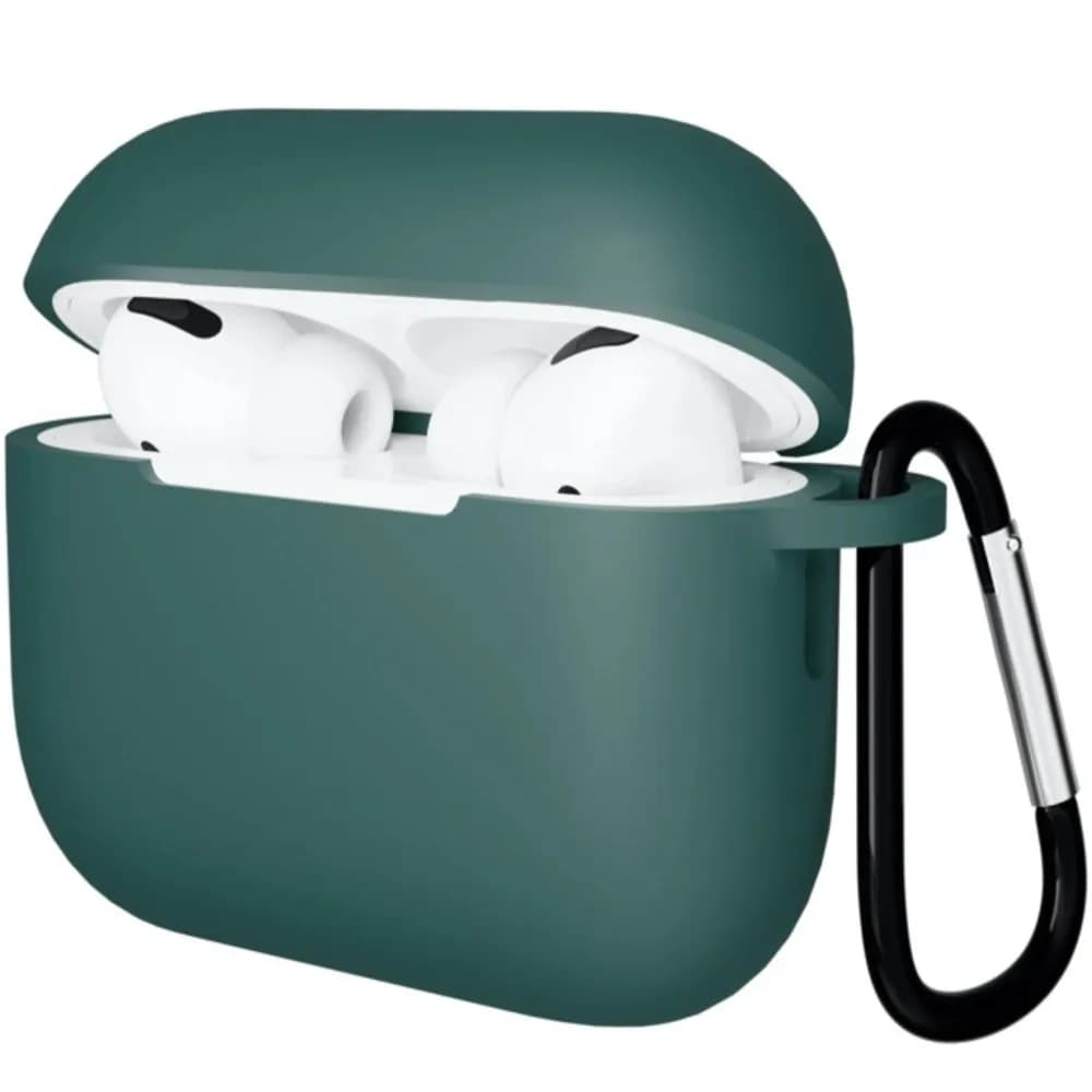 Чехол Gurdini прорезиненный soft-touch с карабином для AirPods Pro 3, сосновый лес