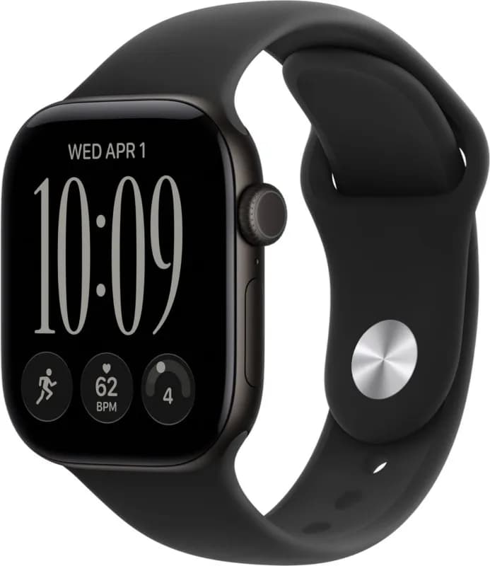 Часы Apple Watch Series 12 (2026), 46 мм, корпус из алюминия цвета «Black», ремешок Sport Band цвета «Black», чёрный — фото 1