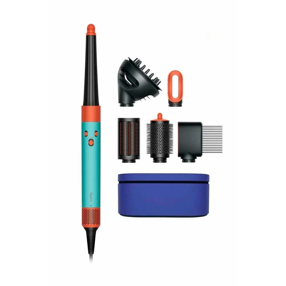 Стайлер Dyson Airwrap i.d. Long HS08 Curly+Coily, бирюзовый/оранжевый (Ceramic Patina/Topaz) (2024) — фото 1