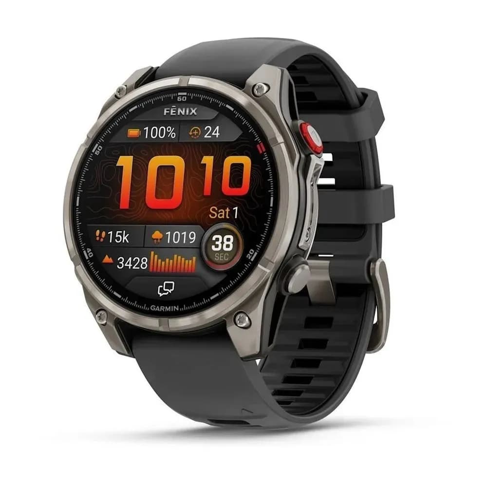 Умные часы Garmin FENIX 8 Pro (010-03198-11) 47 мм, Amoled, серебристо-серый, графитово-чёрный силиконовый ремешок — фото 1