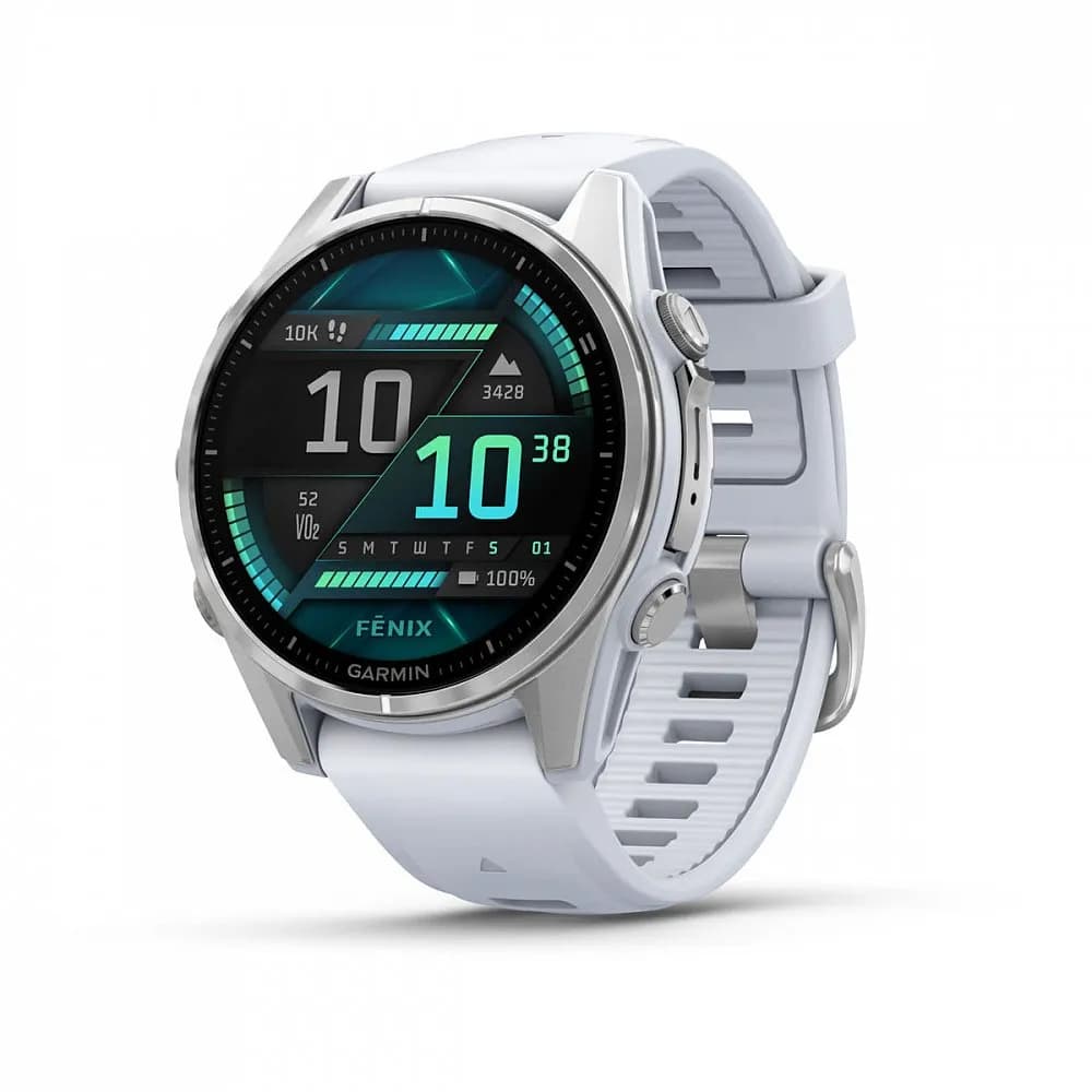 Умные часы Garmin FENIX 8 (010-02903-00) 43 мм Amoled Silver with Whitestone Silicone Band — фото 1