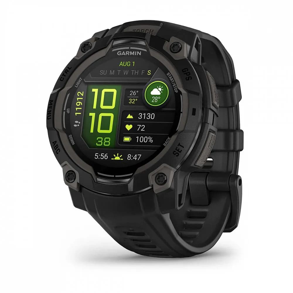 Умные часы Garmin INSTINCT 3 (010-02936-00) 45 мм, AMOLED чёрный с угольно-чёрным ремешком — фото 1