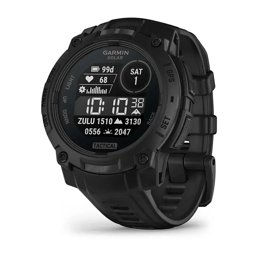 Умные часы Garmin INSTINCT 3 (010-02934-50) 45 мм, Solar Tactical Edition чёрный, с чёрным ремешком — фото 1