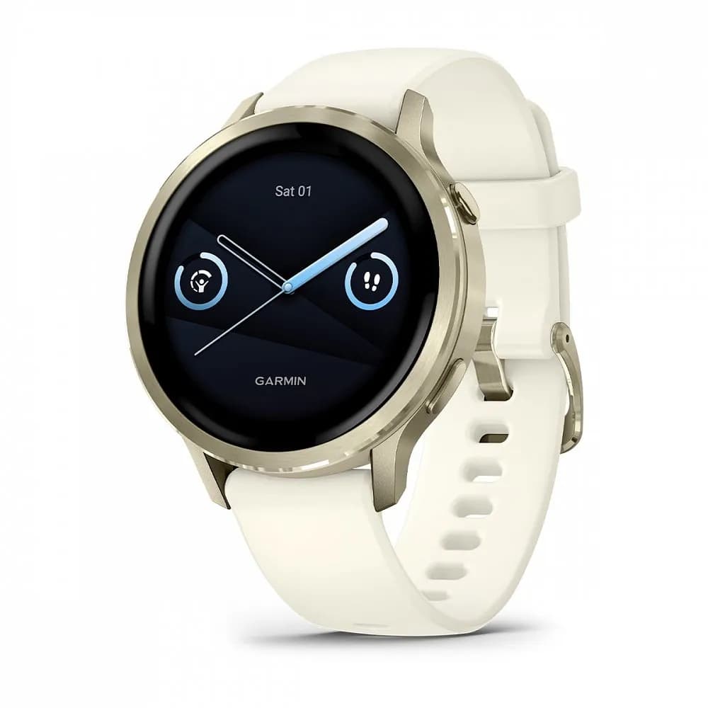 Умные часы Garmin Venu 4 (010-03013-00) 41 мм, LUNAR Gold Bezel With Bone Silicone Band — фото 1