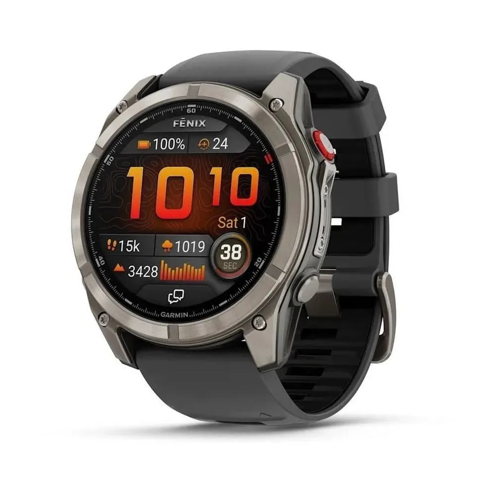 Умные часы Garmin FENIX 8 Pro (010-03199-11) 51 мм, Amoled, серебристо-серый, графитово-чёрный силиконовый ремешок — фото 1