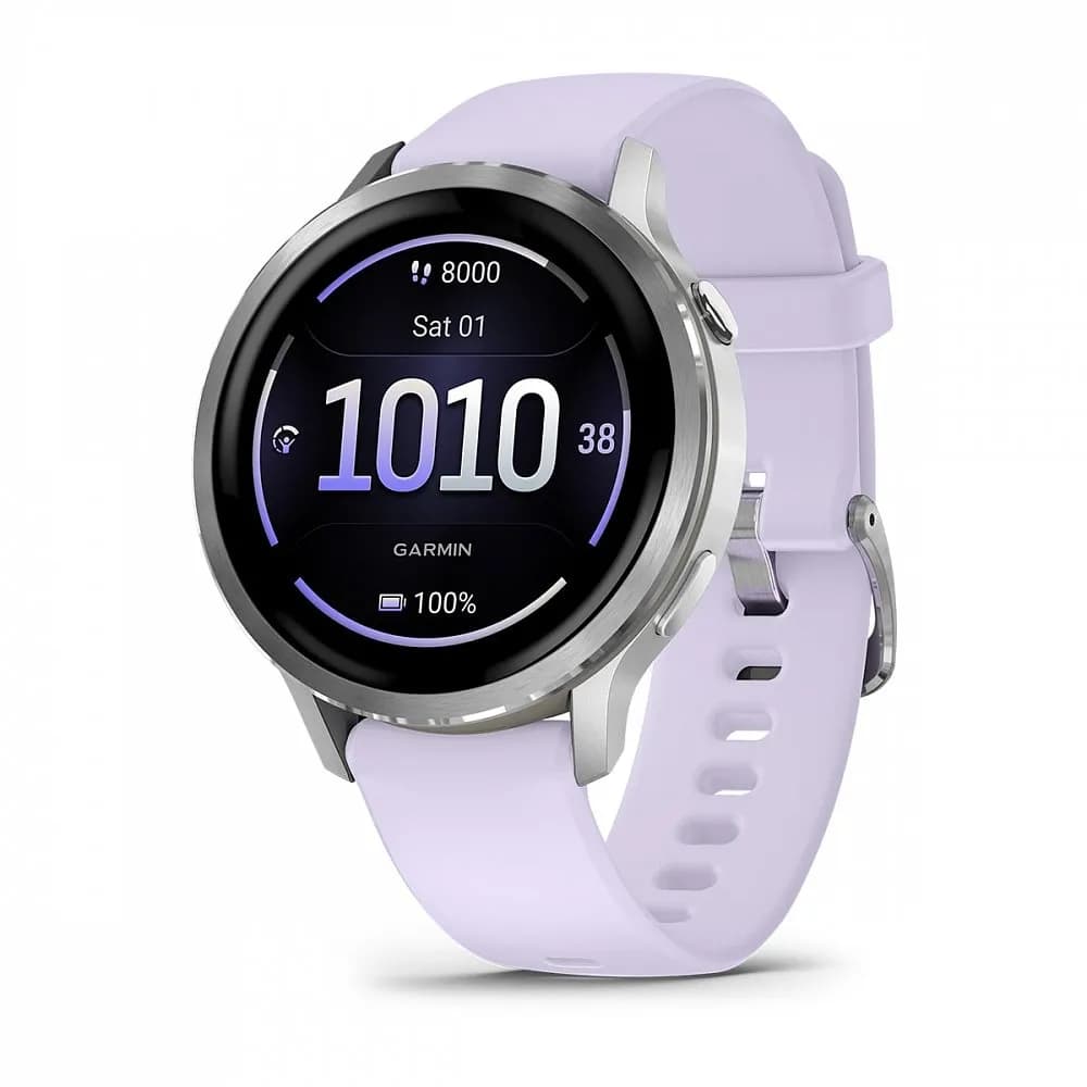 Умные часы Garmin Venu 4 (010-03013-01) 41 мм, серебристый с силиконовым ремешком (Silver/Periwinkle) — фото 1