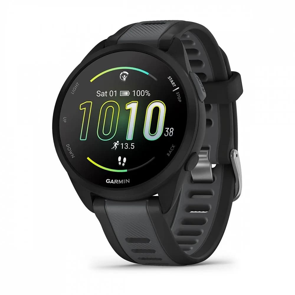 Умные часы Garmin Forerunner 165 43 мм, чёрный (Black/Slate Gray) — фото 1