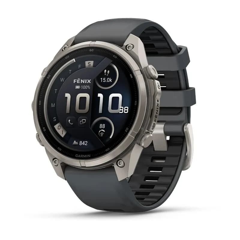 Умные часы Garmin FENIX 9 Pro (010-04336-21) 47 мм, Amoled, inReach, Titanium with Graphite/Black Silicone Band — фото 1