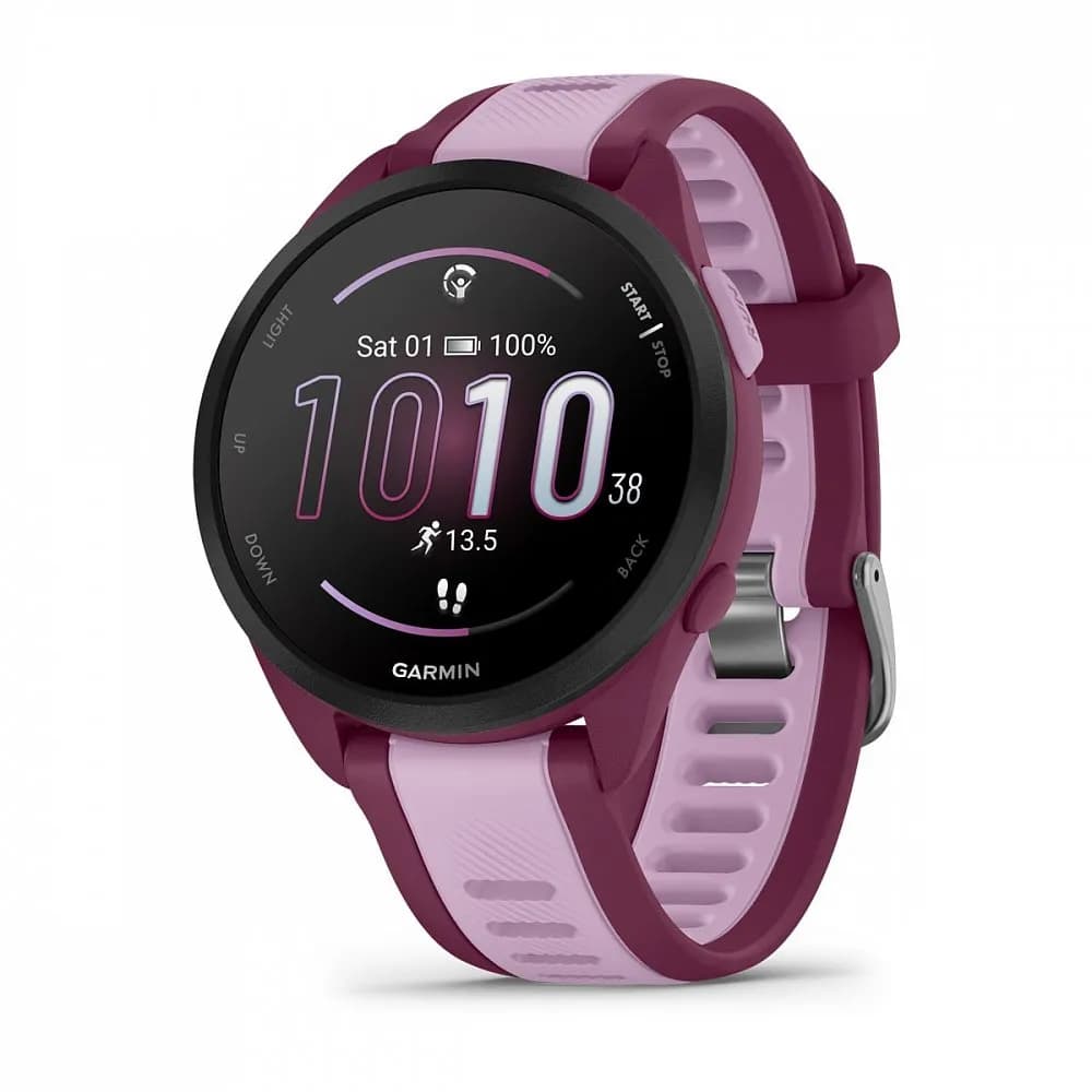 Умные часы Garmin Forerunner 165 Music 43 мм, сиреневый (Berry/Lilac) — фото 1