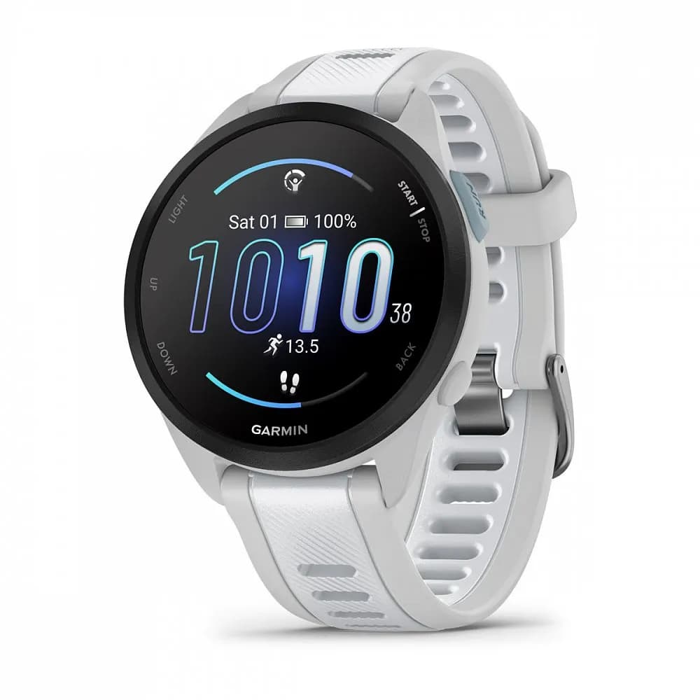 Умные часы Garmin Forerunner 165 (010-02863-21) 43 мм, белый (Mist Gray/Whitestone) — фото 1