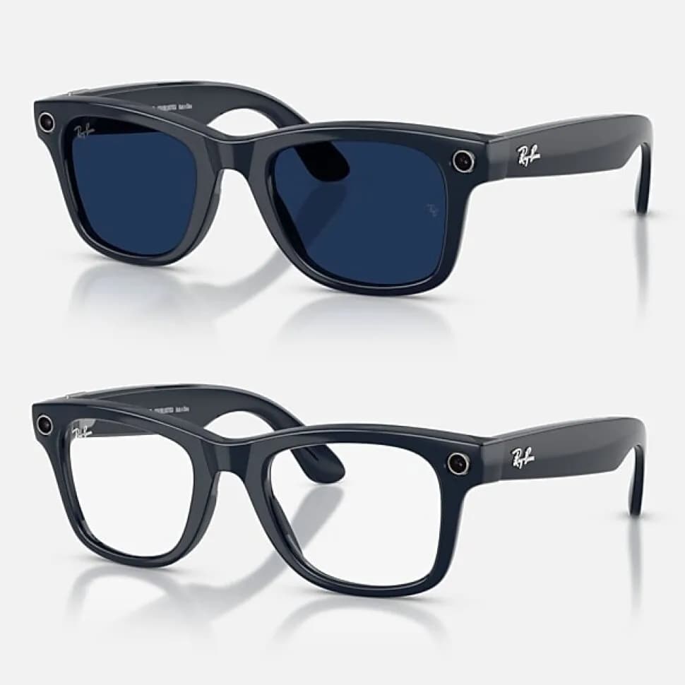 Умные очки Ray-Ban Meta Wayfarer Gen 2 RW4012 (глянцевая синяя оправа, линзы с синим автозатемнением), размер M — фото 1
