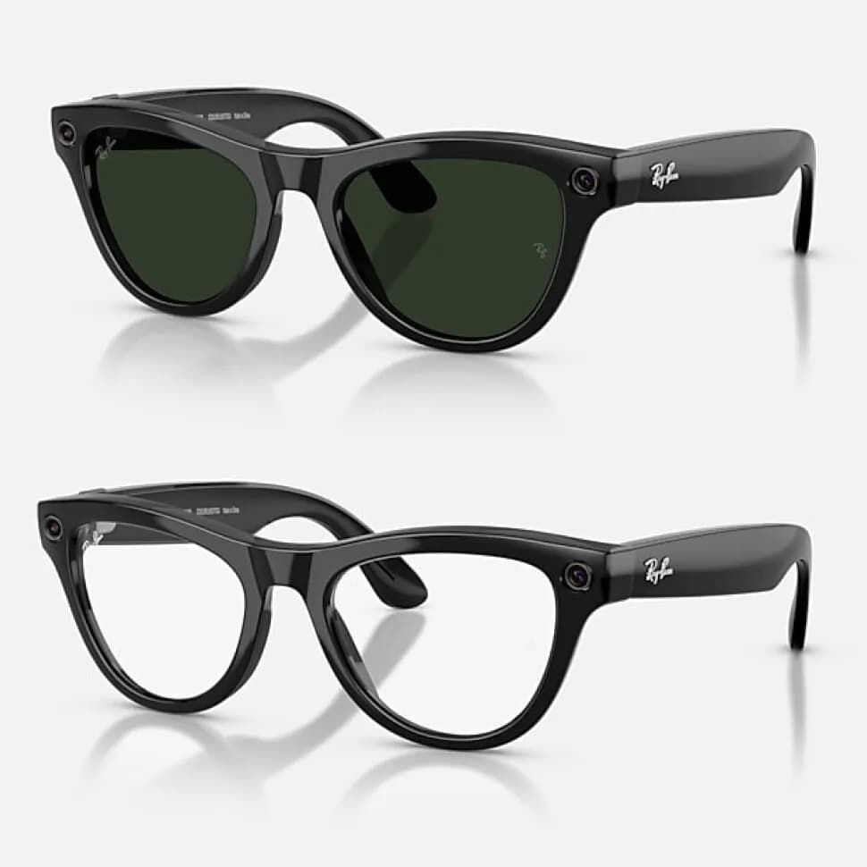 Умные очки Ray-Ban Meta Skyler Gen 2 RW4014 (глянцевая чёрная оправа, линзы с зелёным автозатемнением) — фото 1
