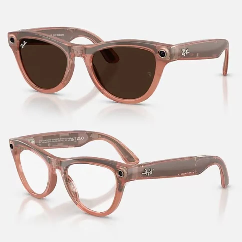 Умные очки Ray-Ban Meta Skyler Gen 2 RW4014 (глянцевая персиковая оправа, линзы с коричневым автозатемнением) — фото 1